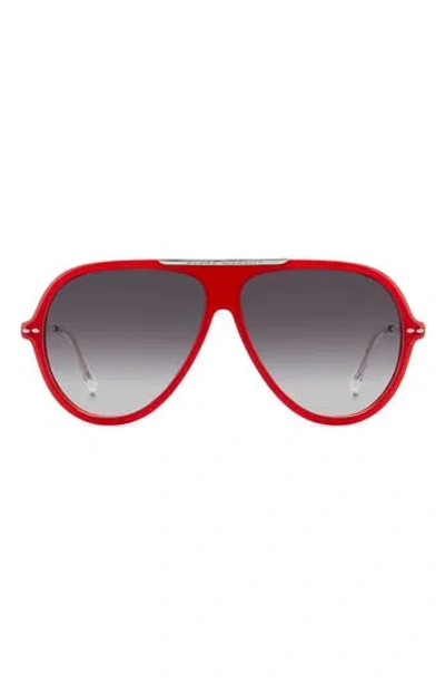 Isabel Marant 60mm Oversize Pilot Sunglasses In Red