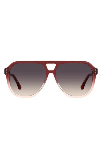 Isabel Marant 60mm Pilot Sunglasses In Shaded Red/d2
