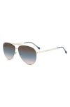 Isabel Marant 62mm Gradient Aviator Sunglasses In Palladium Blue/brown Teal