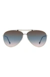 Isabel Marant 62mm Gradient Aviator Sunglasses In Palladium Blue/brown Teal