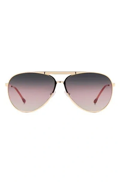 Isabel Marant 62mm Gradient Aviator Sunglasses In Rose Gold Red