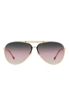Isabel Marant 62mm Gradient Aviator Sunglasses In Rose Gold Red