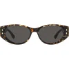 Isabel Marant 64mm Oversize Oval Sunglasses In Havana/grey
