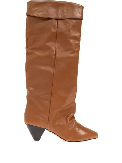 Isabel Marant 65mm Elita Leather Knee-high Boots In Brown