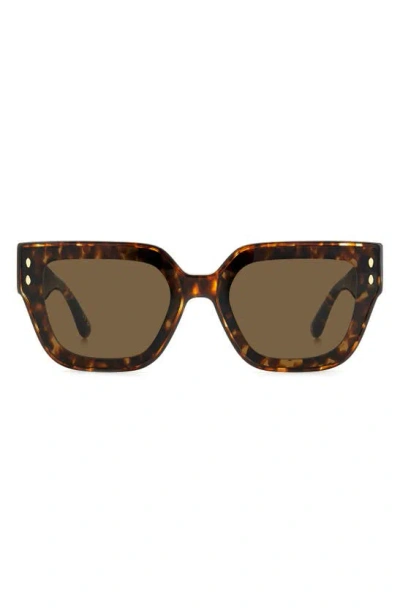 Isabel Marant 65mm Oversize Square Sunglasses In Havana Dark Brown