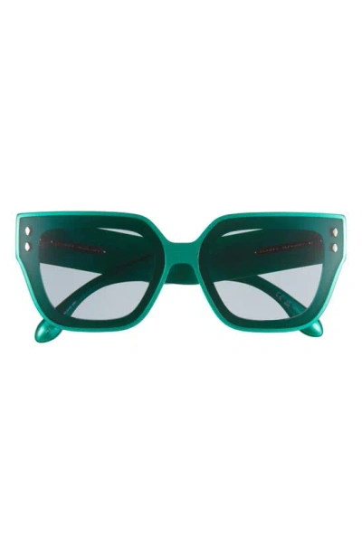 Isabel Marant 65mm Oversize Square Sunglasses In Pearld Green/ Grey