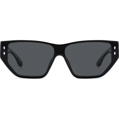 Isabel Marant 66mm Oversize Angular Sunglasses In Black