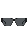 Isabel Marant 66mm Oversize Angular Sunglasses In Black/grey