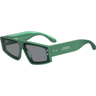 Isabel Marant 66mm Oversize Rectangular Sunglasses In Green