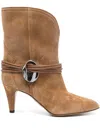 Isabel Marant Low Cognac-coloured Suede Boot In Brown