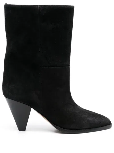 Isabel Marant Rouxa Suede 85mm Boots In Black