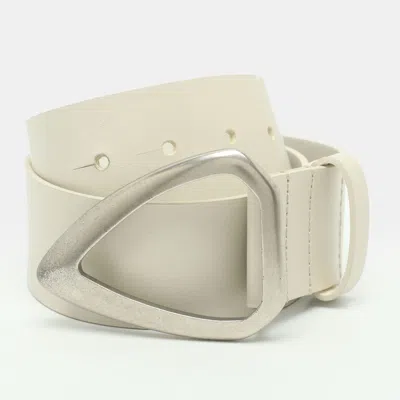 Pre-owned Isabel Marant 80 Cm Buckle Belt White Leather