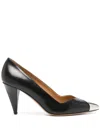 Isabel Marant Palda Black Pumps With Metallic Toe Cap In 黑色