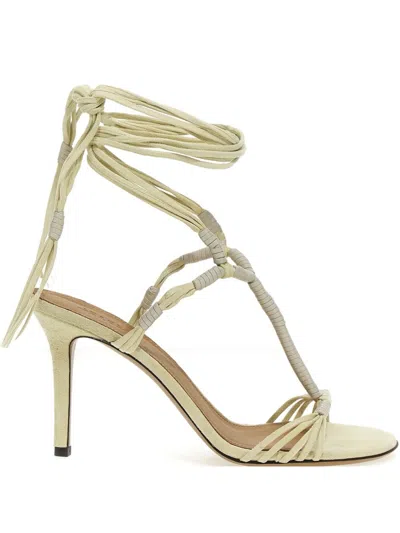 Isabel Marant Anssi 90mm Leather Sandals In White