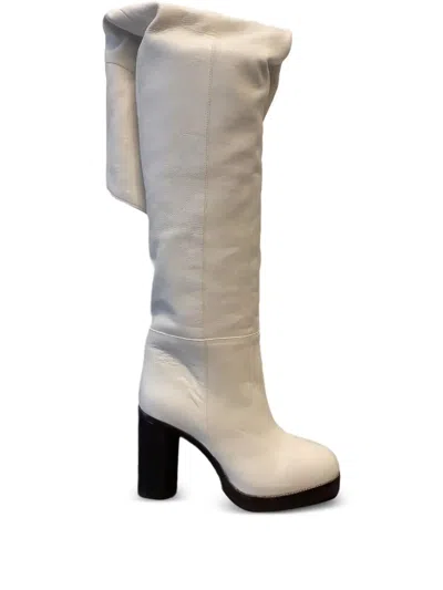 Isabel Marant 85mm Lurna Slouch-leg Boots In White