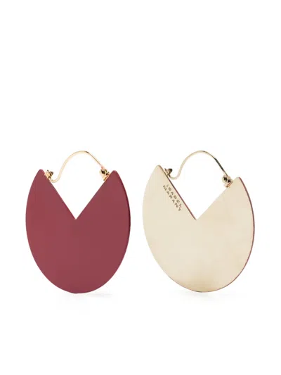 Isabel Marant Two-tone Logo-engraved Earrings In Gold