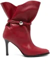 Isabel Marant 90mm Lolya Boots In Leather In Red