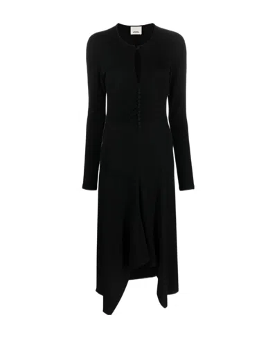 ISABEL MARANT A MEDIUM-LENGTH DRESS WITH KEYHOLE COLLAR
