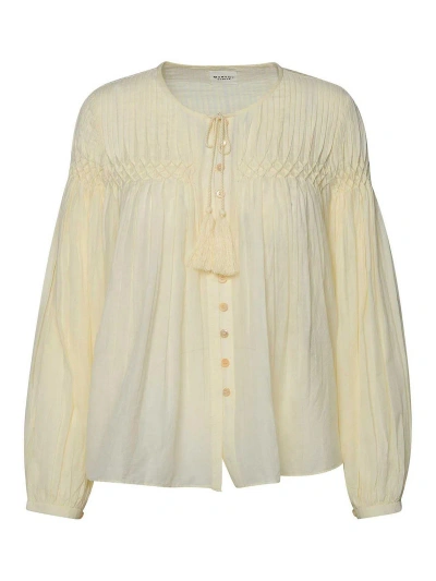 Isabel Marant Abadi Ivory Cotton Blend Shirt In Cream