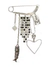 Isabel Marant Pendant Brooch With Charms And Crystals In Gold