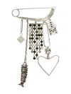 Isabel Marant Pendant Brooch With Charms And Crystals In Metallic
