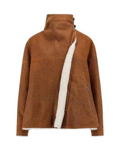 Isabel Marant Abeliki Shearling Jacket In Brown