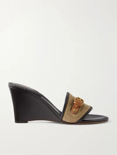 Isabel Marant Abryel Buckled Canvas And Leather Sandals In Brown