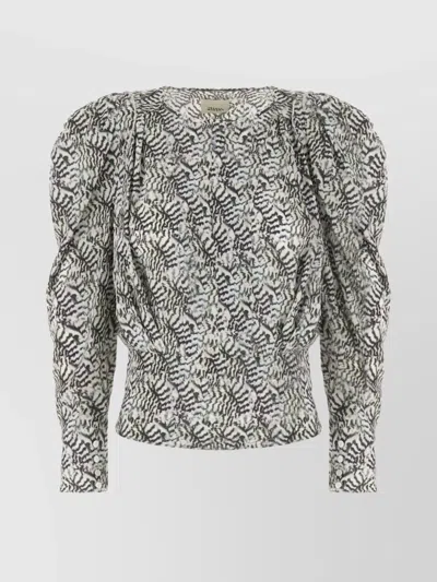 ISABEL MARANT ABSTRACT PATTERN SILK BLOUSE