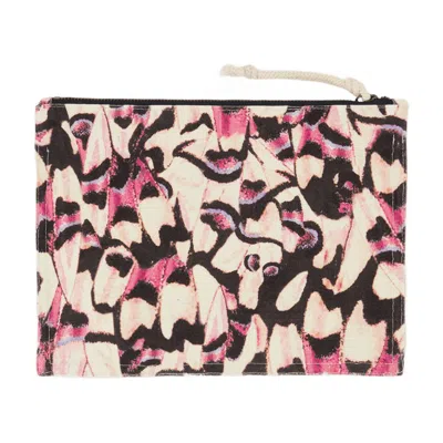Isabel Marant Abstract Print Cotton Clutch In Multicolor