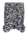 Isabel Marant Milendi Ruffled Printed Stretch-silk Mini Skirt In Black