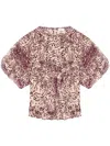 Isabel Marant Abstract Print Top With Puffed Sleeves