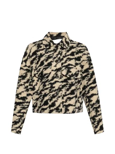 Isabel Marant Abstract-pattern Cropped Jacket In Black