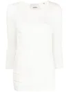 Isabel Marant V-neck Long-sleeved T-shirt In White