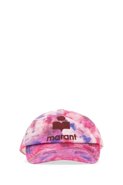 Isabel Marant Accessorio Tie-dye Cotton Baseball Cap In Pink