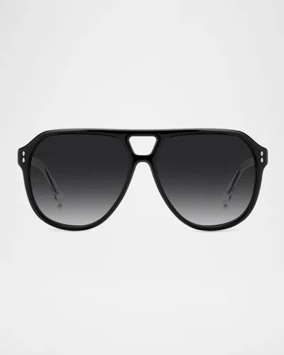 Isabel Marant Acetate Aviator Sunglasses In Black
