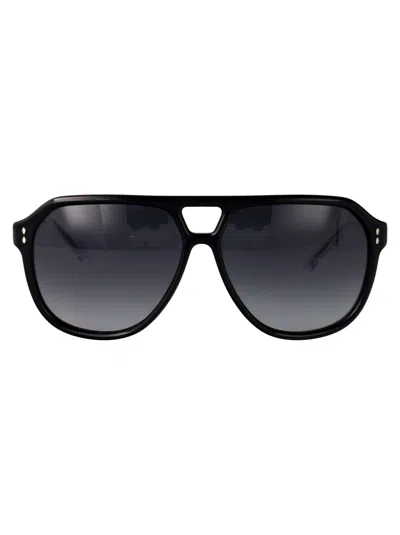 Isabel Marant Acetate Aviator Sunglasses In Black