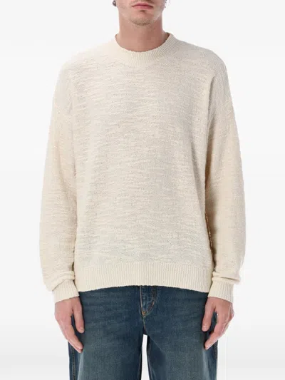 Isabel Marant Achille Textured Knit Round Neck Sweater In Neutral