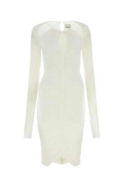 Isabel Marant Chalk Stretch Viscose Logane Dress In Neutral