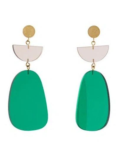 Pre-owned Isabel Marant Acrylic ' Other Potatoes' Drop Earrings In Green