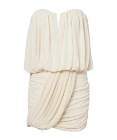 Isabel Marant Adelita Strapless Draped Stretch-jersey Mini Dress In Neutral
