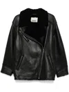 Isabel Marant Adelina Shearling-lined Leather Coat In Black