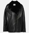 Isabel Marant Adelina Shearling-lined Leather Coat In Multicolor