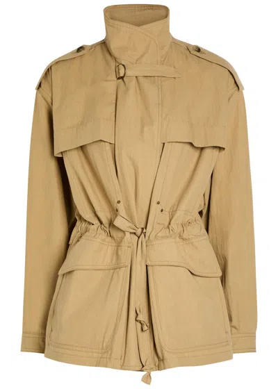 Isabel Marant Adelys Cotton-blend Gabardine Trench Jacket In Khaki