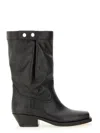 Isabel Marant 'ademe' Black Biker Boots With Buttons In Black