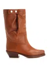 Isabel Marant Ademe Havana Leather Biker Boot In Havana