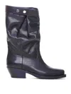 Isabel Marant 'ademe' Black Biker Boots With Buttons In Negro