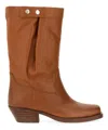 Isabel Marant Draped Ankle Boots Block Heel In Brown