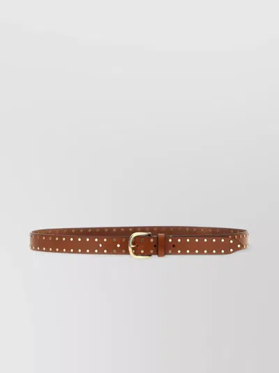 Isabel Marant Adjustable Belt Perforated Gold-tone Buckle In Brown