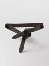 Isabel Marant Adjustable Knot Detail Belt With Smooth Finish In Black