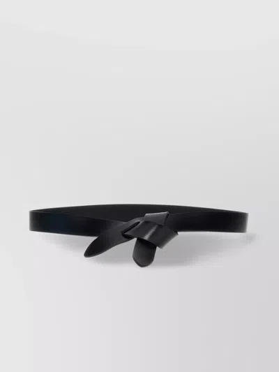 Isabel Marant Adjustable Knot Detail Smooth Finish Belt In Black